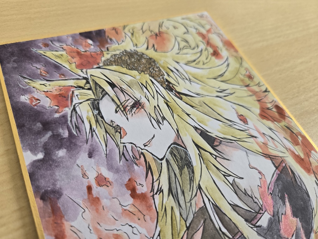 【創作】狐火【色紙原画】