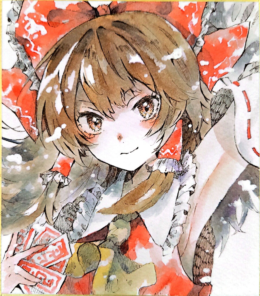博麗霊夢 色紙原画