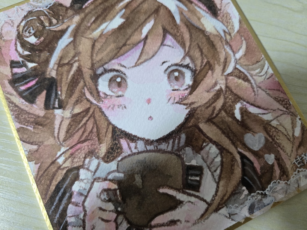 【創作】コーヒーブレイク☕ショコラ【色紙原画】