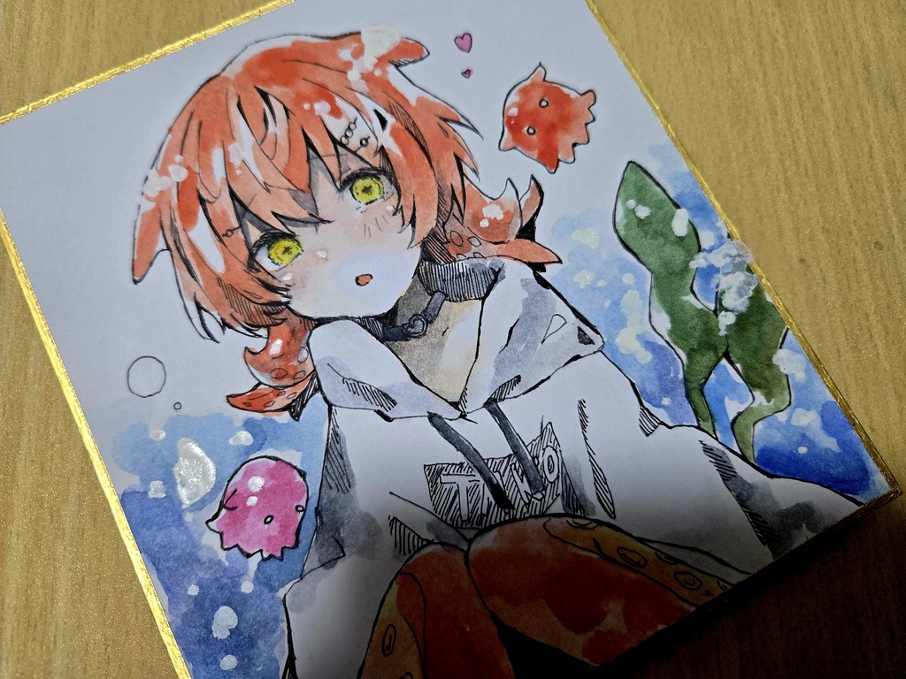 【創作】メンダコちゃん【色紙原画】