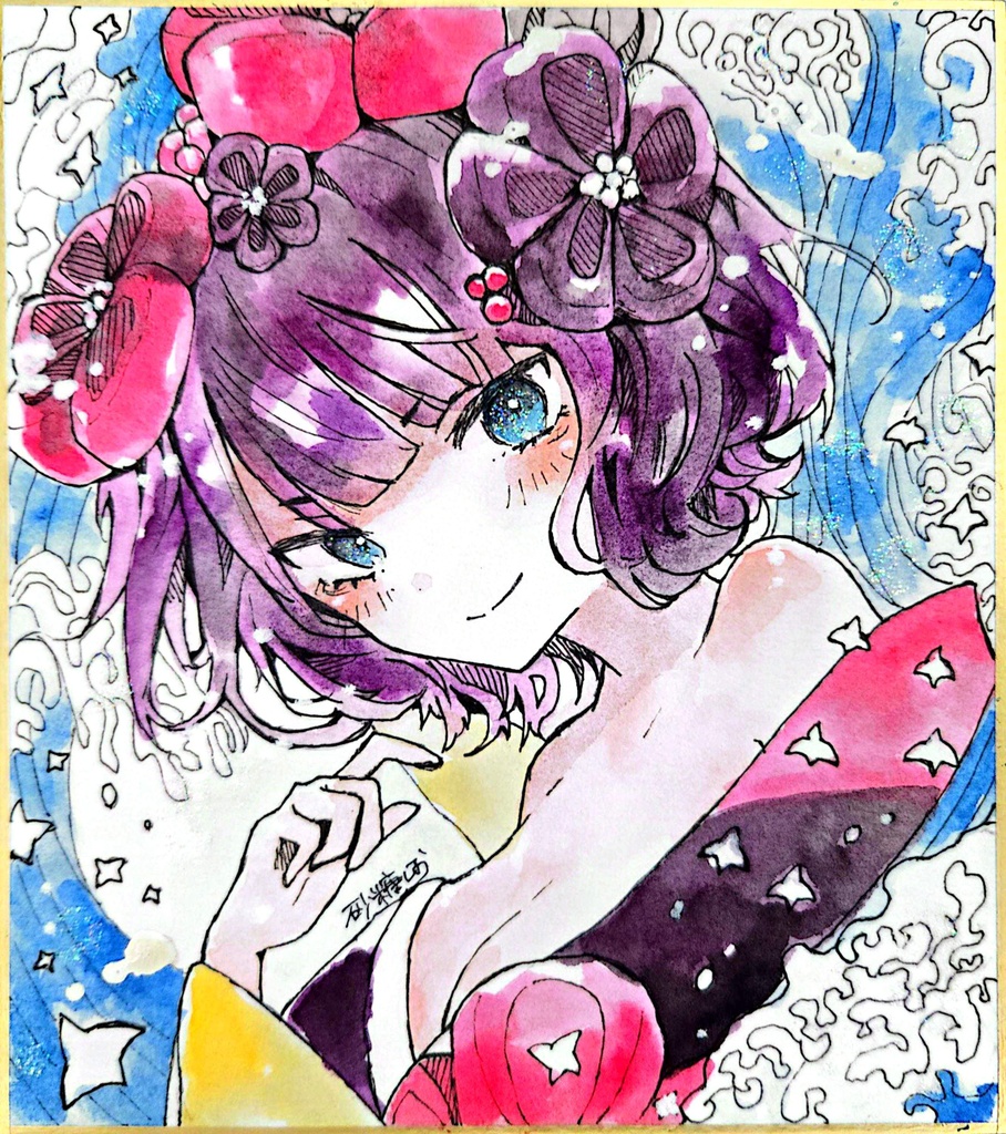 【FGO】葛飾北斎（お栄）【色紙原画】