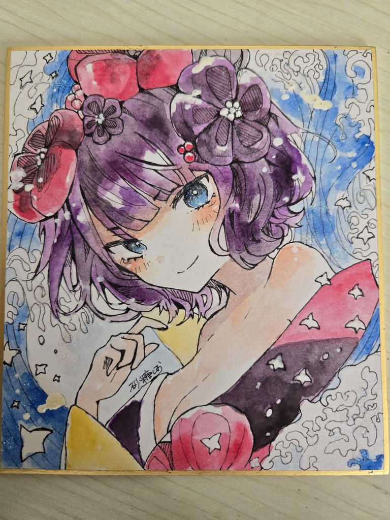 【FGO】葛飾北斎(お栄)【色紙原画】