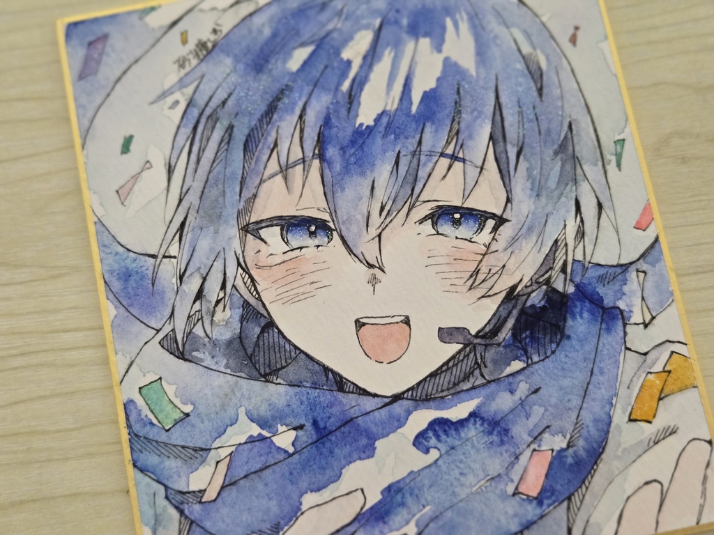 【ボカロ】KAITO【色紙原画】