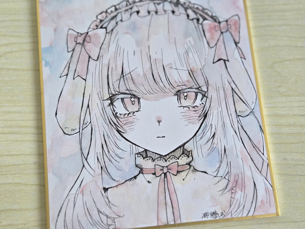 【一次創作】(՞ ܸ. .ܸ՞）【色紙原画】