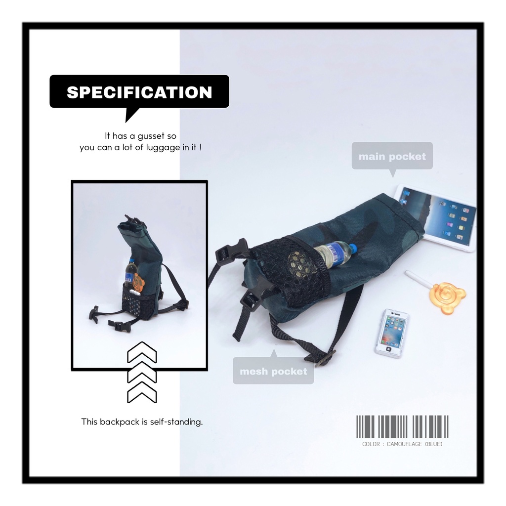 NYLON BACKPACK -with bottom gusset-