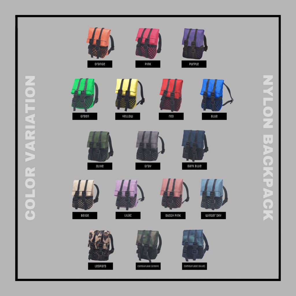 NYLON BACKPACK -with bottom gusset-