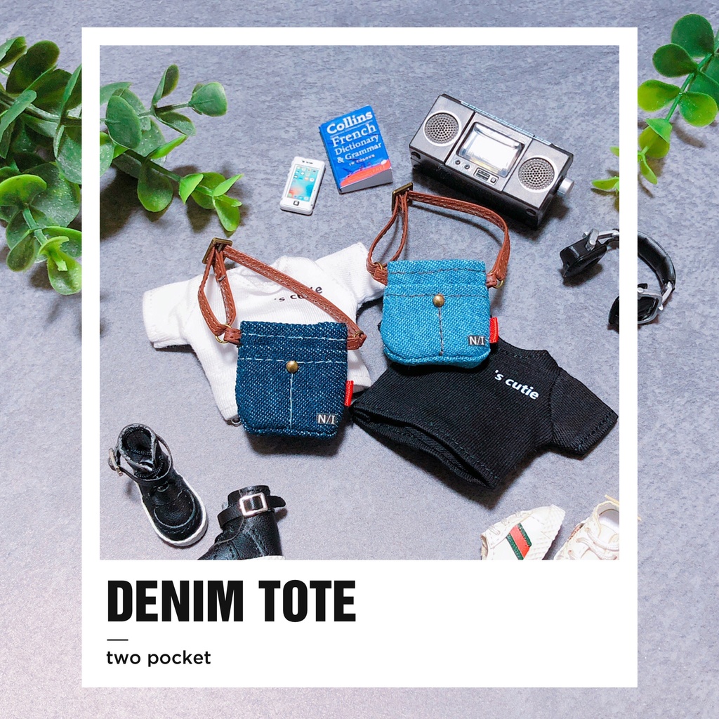 two pocket totebag -denim-