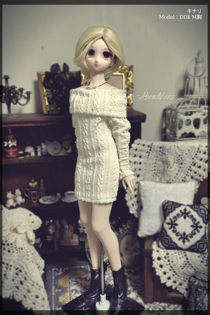 【60cm Girl Doll】オフショルダーワンピース