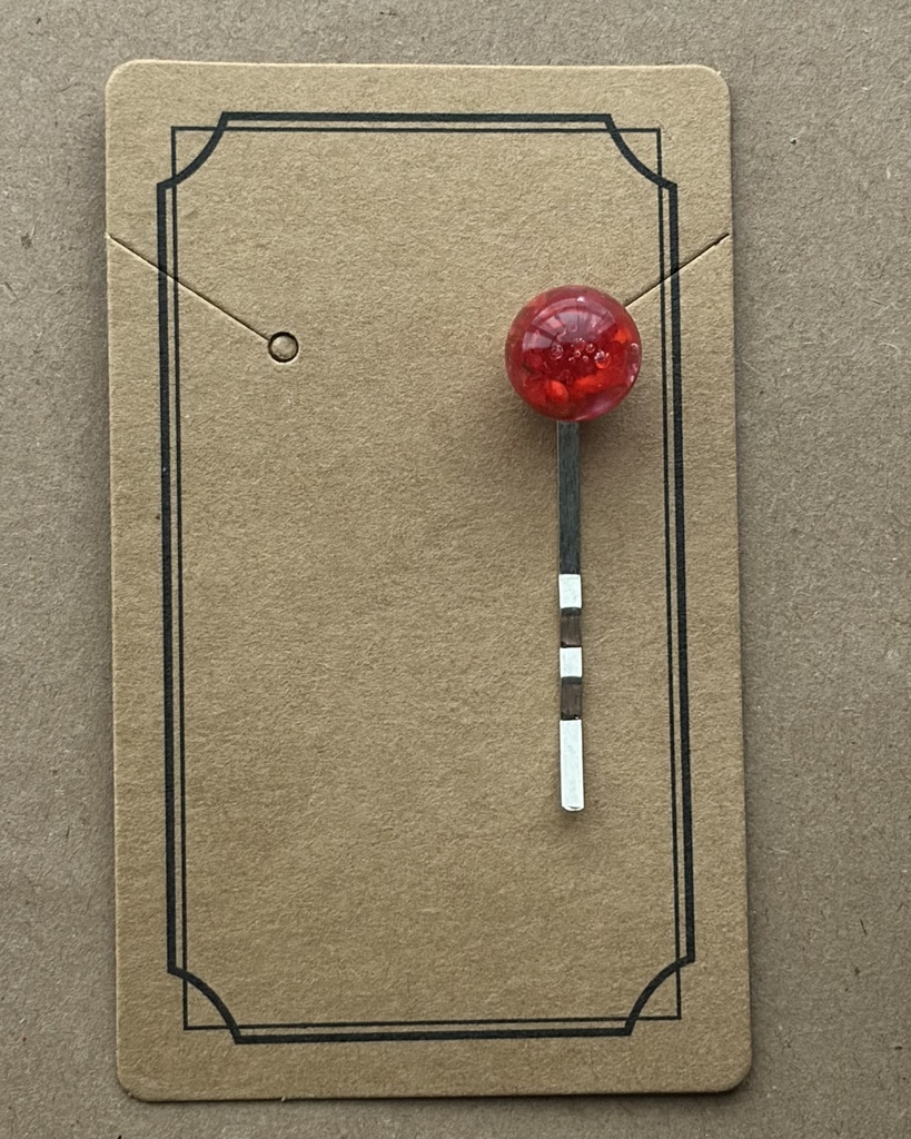 レジンヘアピン 赤花