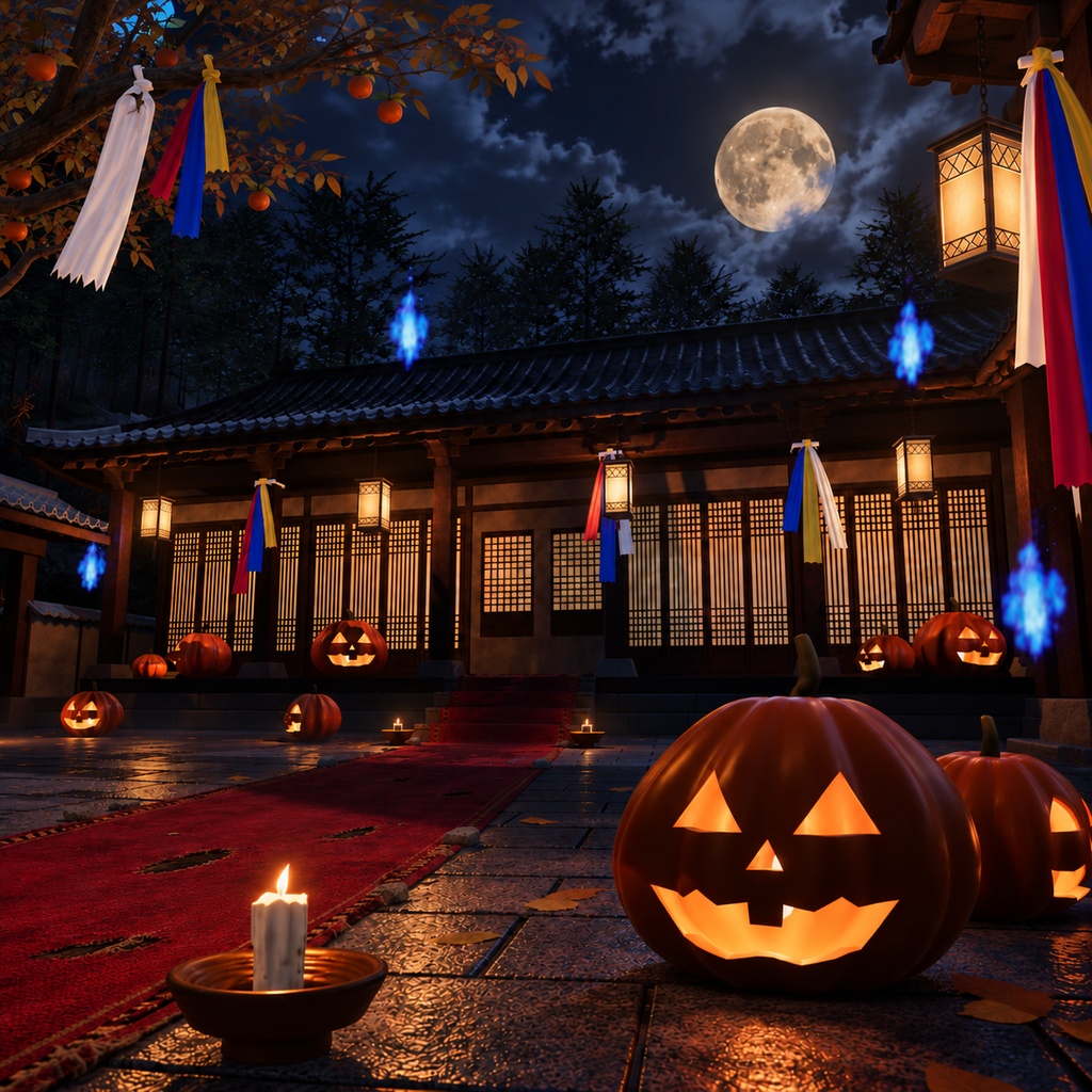 [Warudo Standard / Pro] 월하당 月下堂｜한국풍 할로윈 한옥 · Korean Halloween Hanok
