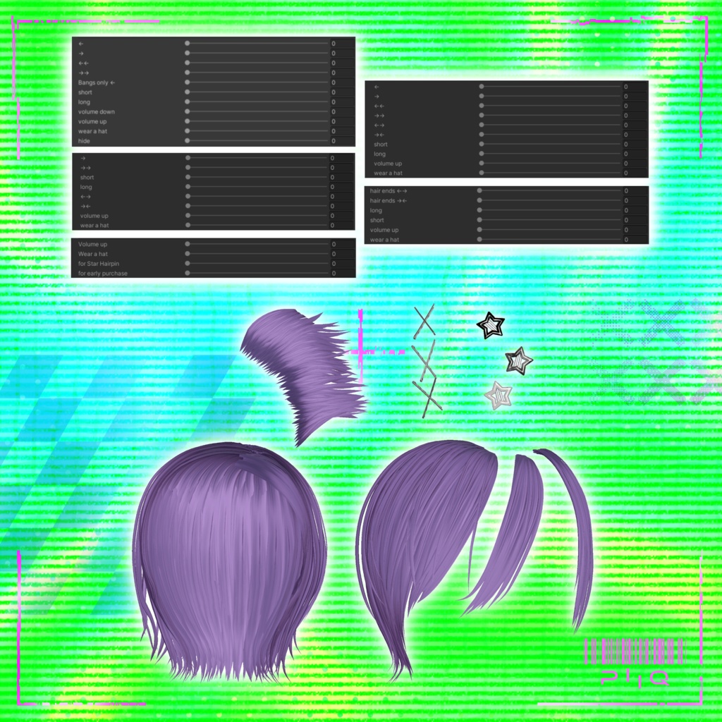 【10アバター対応】PiiQ Side Pinned Hair【早期購入特典付き】