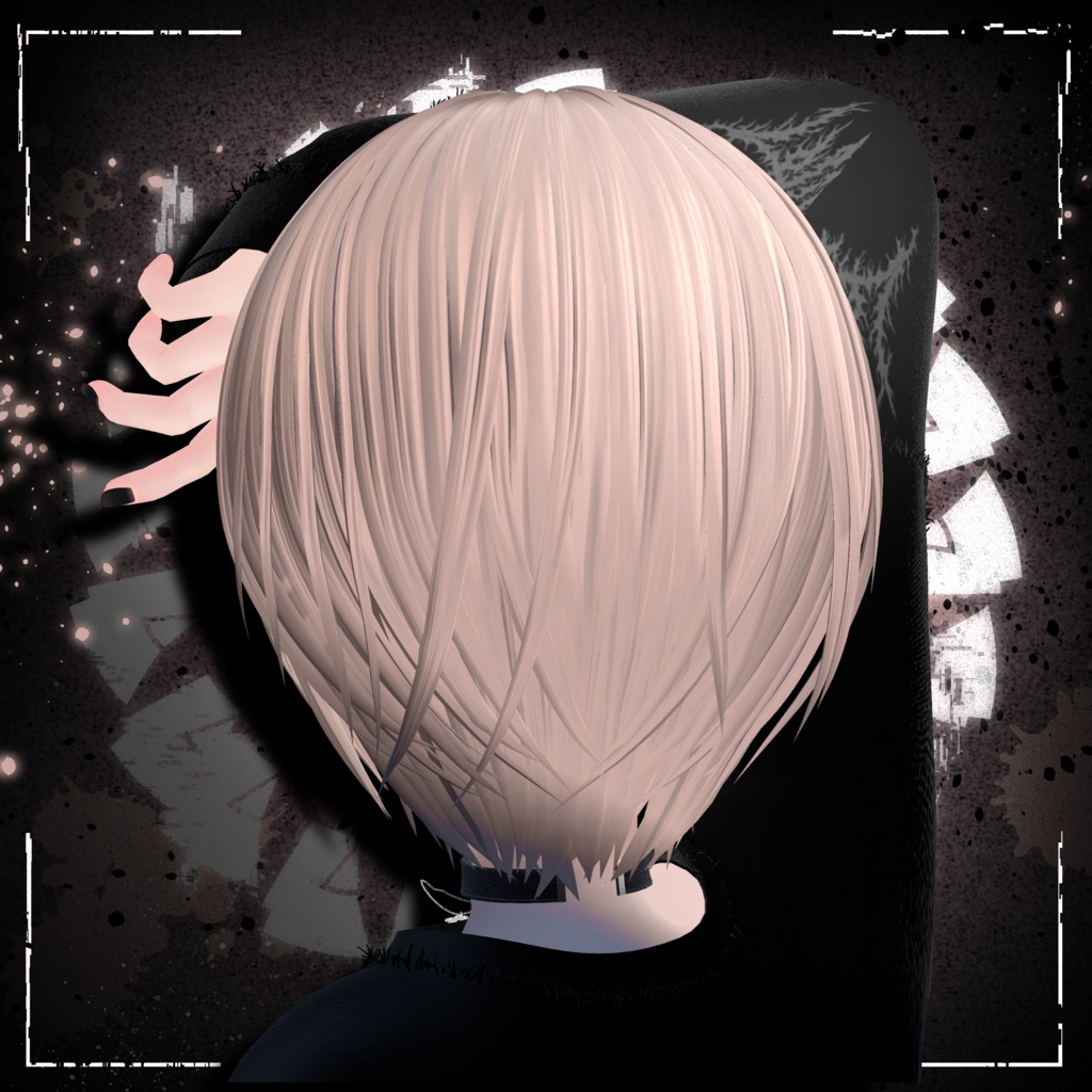 【男女18アバター対応】PiiQ 2way hair 翠雷髪【模様が流れるEmission Material 付き】