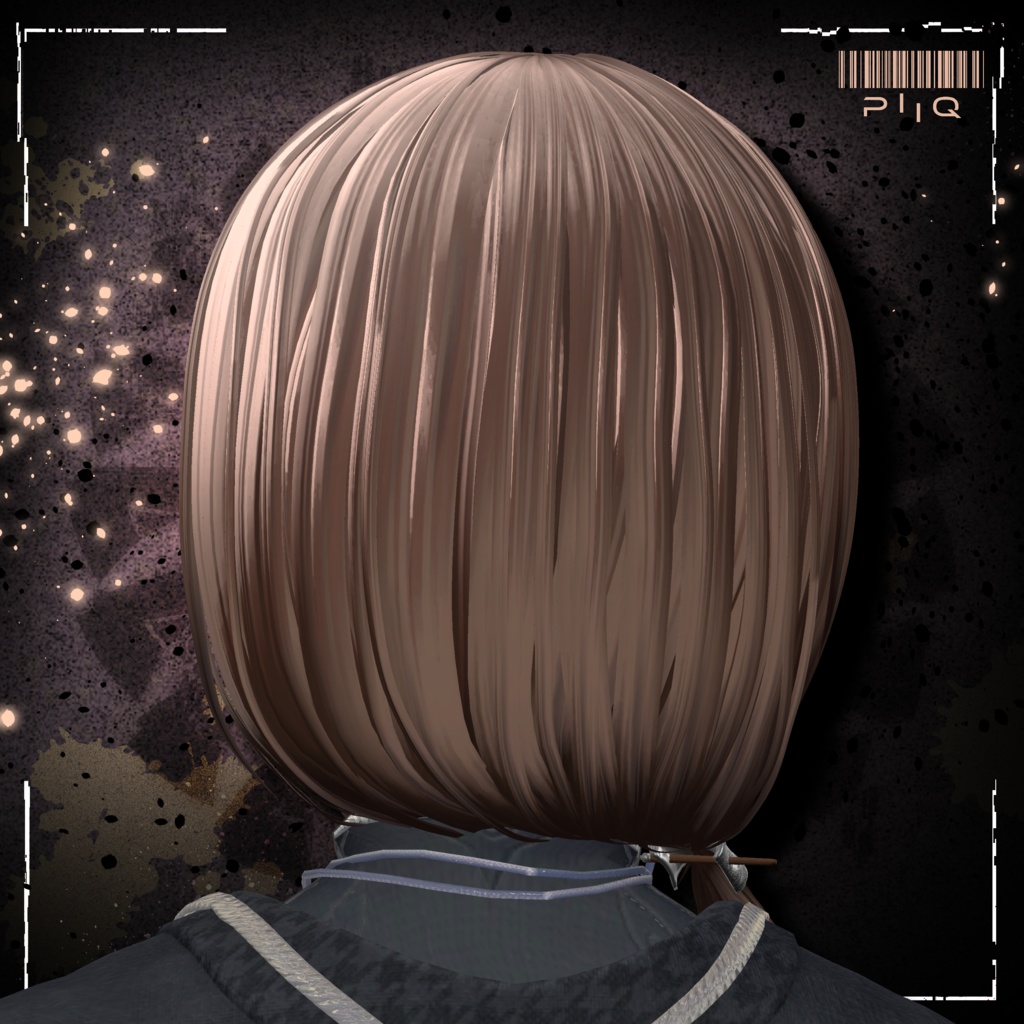 【男女18アバター対応】PiiQ 2way hair 翠雷髪【模様が流れるEmission Material 付き】