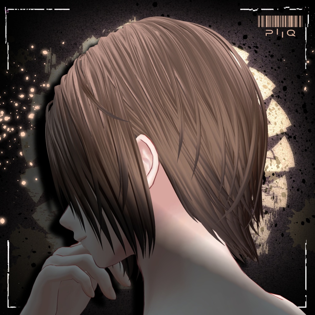 【男女18アバター対応】PiiQ 2way hair 翠雷髪【模様が流れるEmission Material 付き】