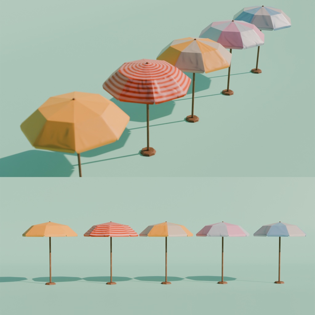 VRChat用 サマーリゾートプロップセット / Summer Resort Prop Set