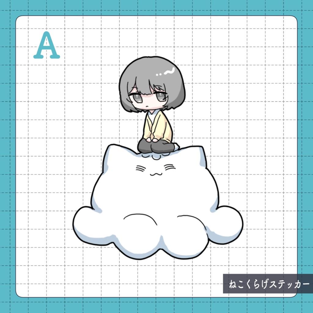 ねこくらげステッカー3