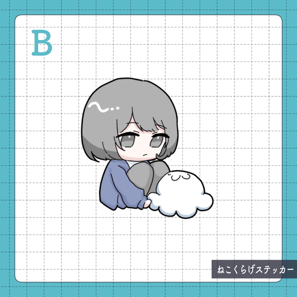 ねこくらげステッカー3