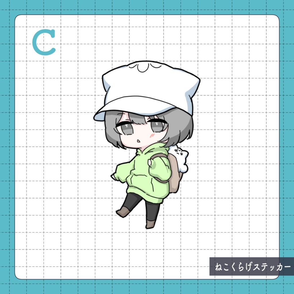 ねこくらげステッカー3