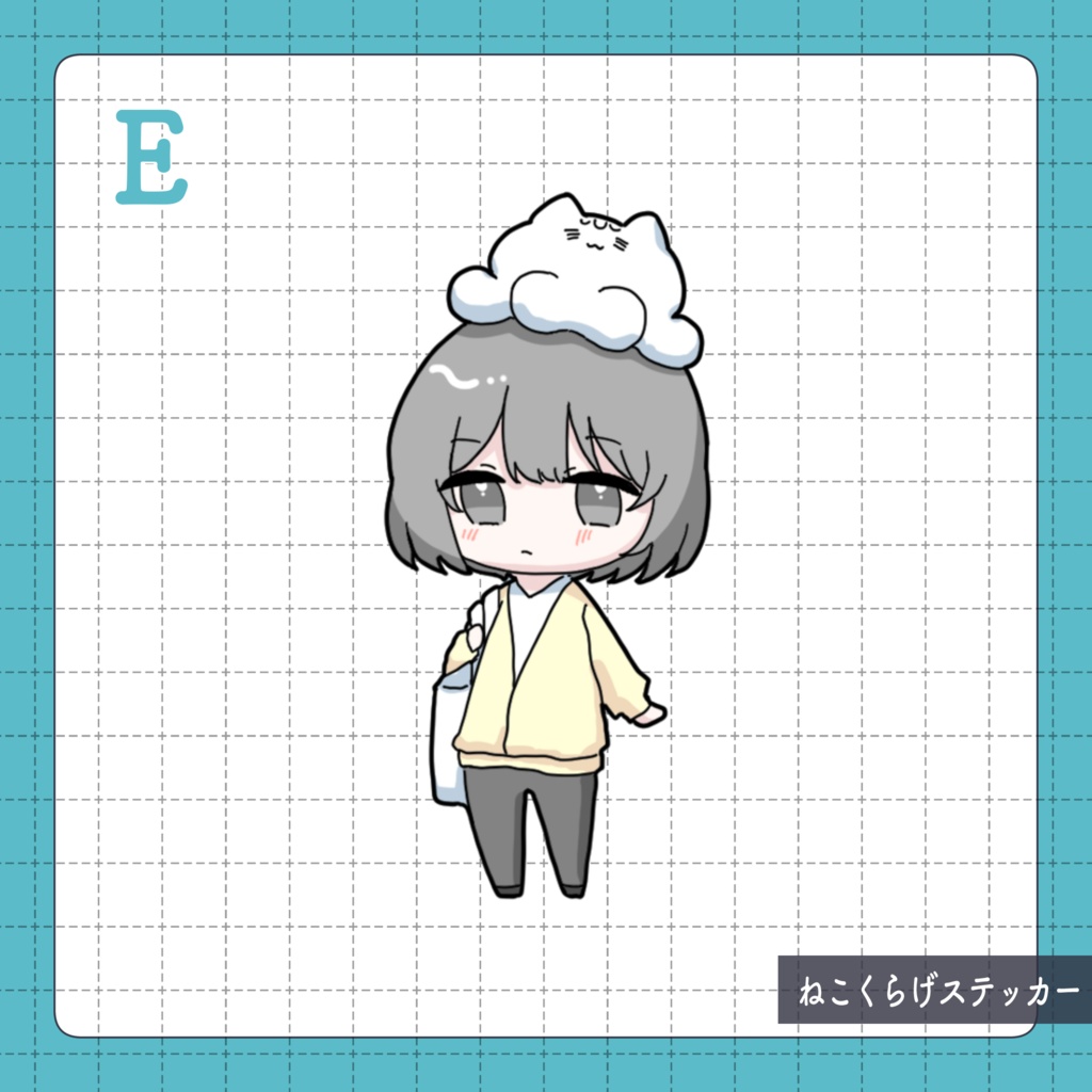 ねこくらげステッカー3
