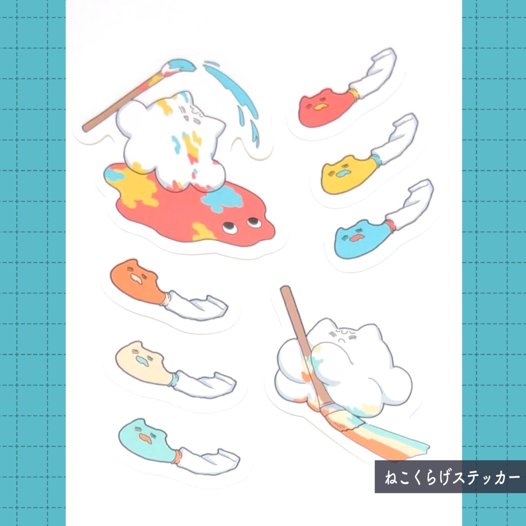 ねこくらげステッカー4