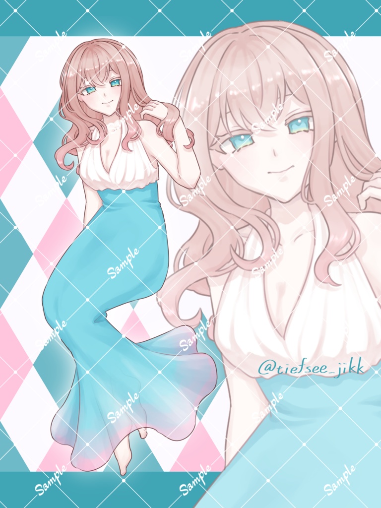【立ち絵素材09】人魚モチーフ立ち絵