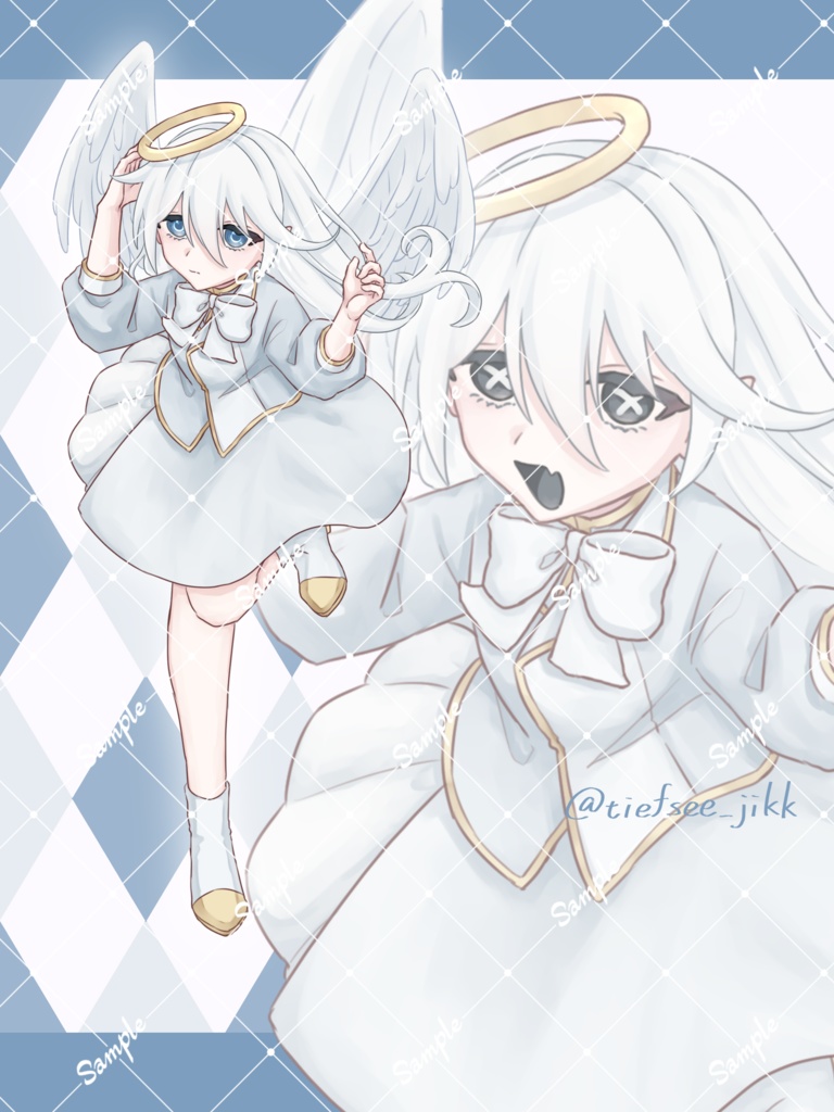 【立ち絵素材10,11】天使/騎士風立ち絵(表情差分あり)