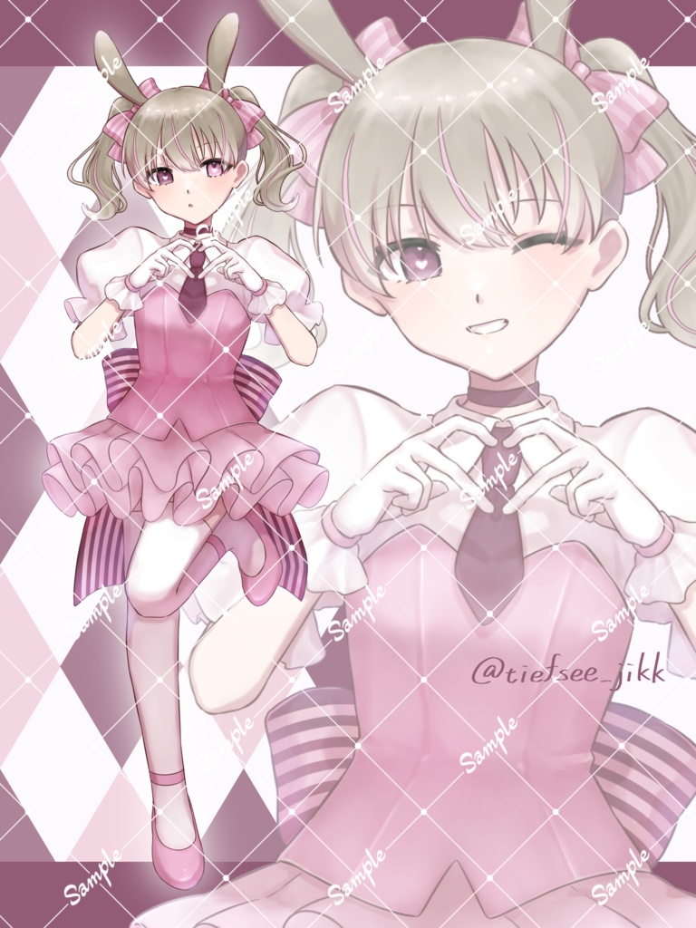 【立ち絵素材16,17,18】アイドル風立ち絵(表情差分あり)