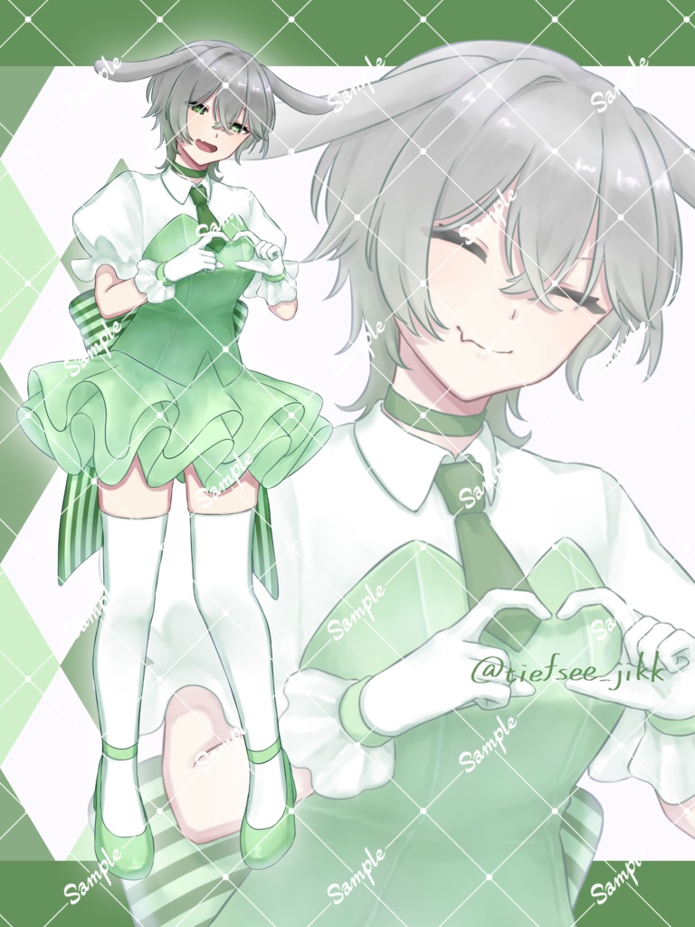 【立ち絵素材16,17,18】アイドル風立ち絵(表情差分あり)