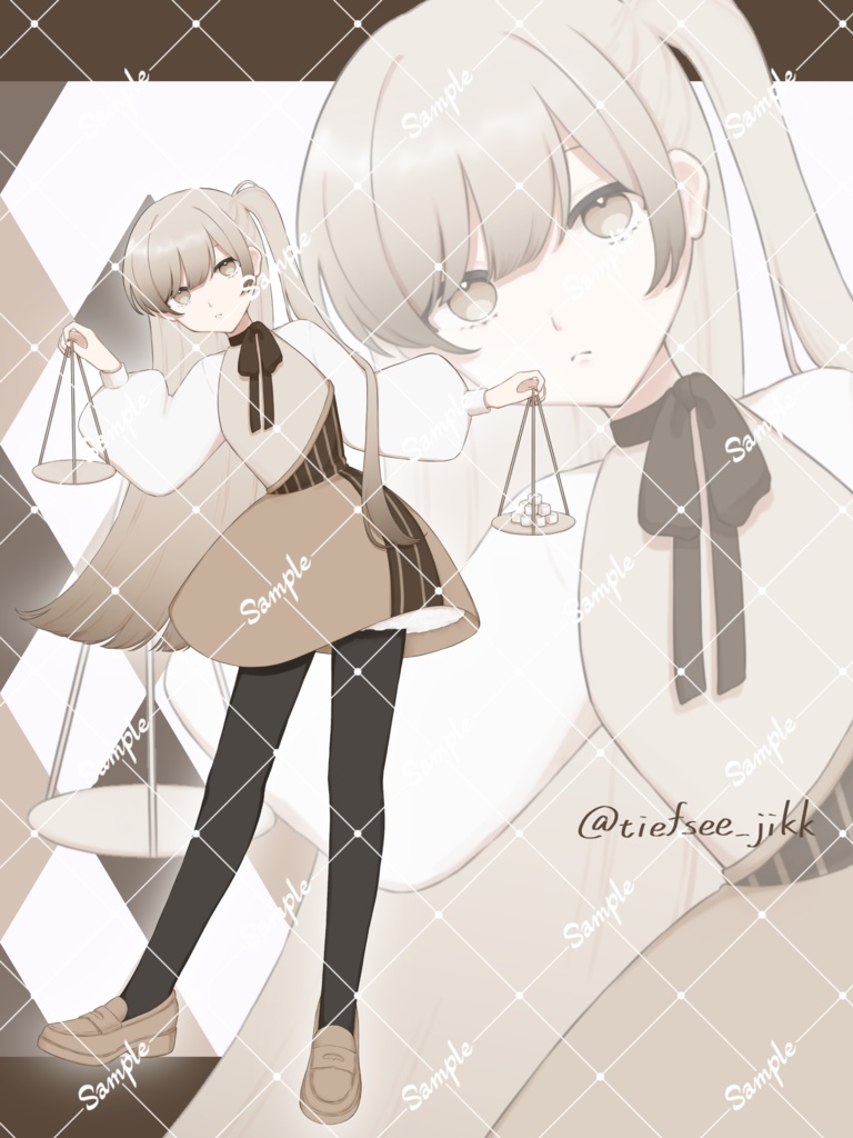 【立ち絵素材19】カフェラテモチーフ立ち絵