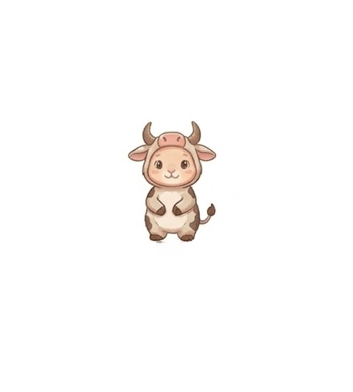 牛の着ぐるみを着たウサギ