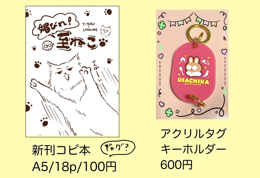 コピ本&うさちーアクリルタグキーホルダー の2点セット