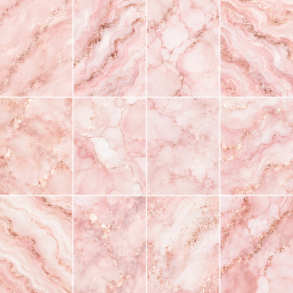 【12枚セット】ピンクゴールド大理石|Pink Gold Marble デジタルペーパー