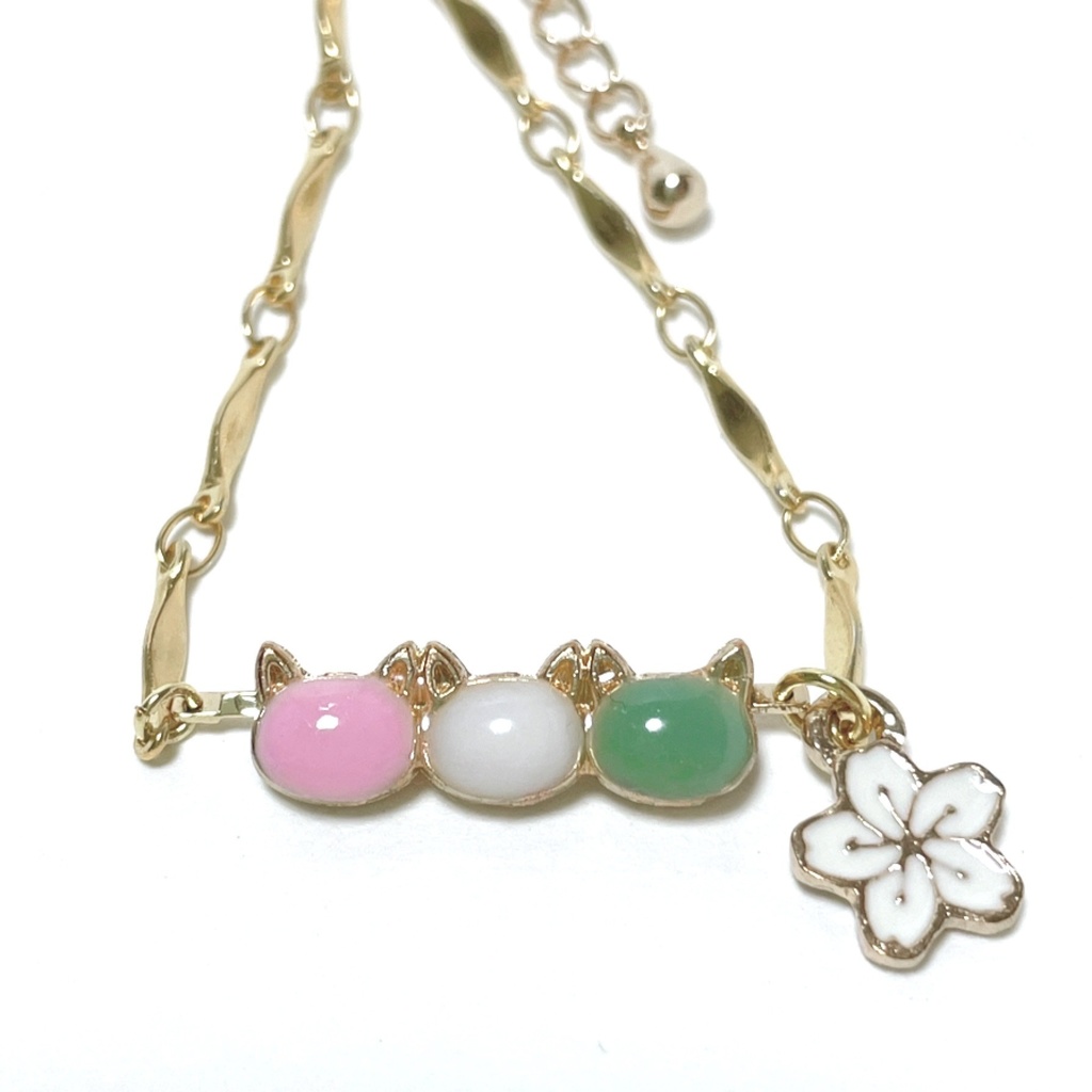 三色にゃん子ブレスレット