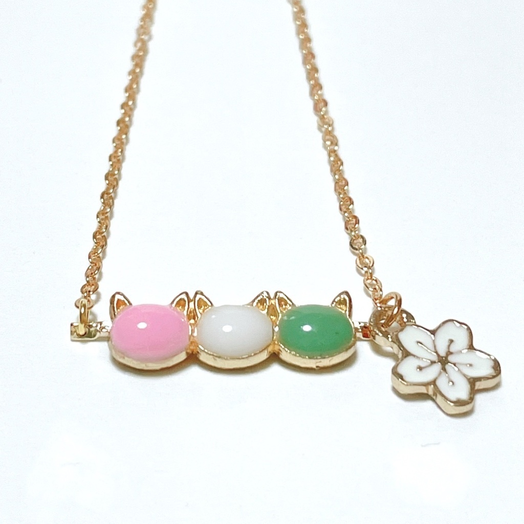 三色にゃん子ネックレス