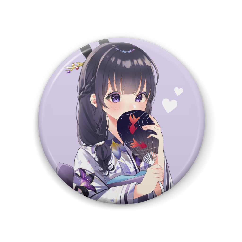 【紫酔ぴっそりぃの】缶バッジ(浴衣ver)
