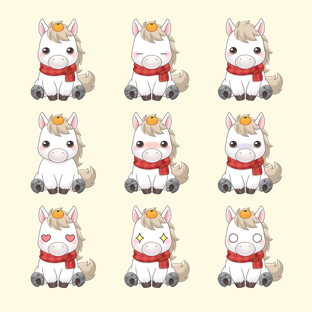 干支うまLive2Dモデル