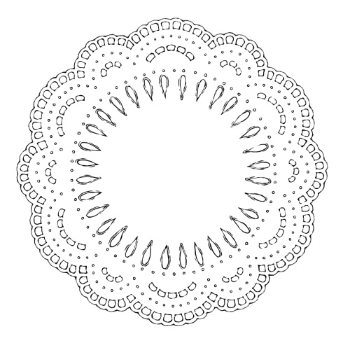 円のレース素材 3種類と外枠