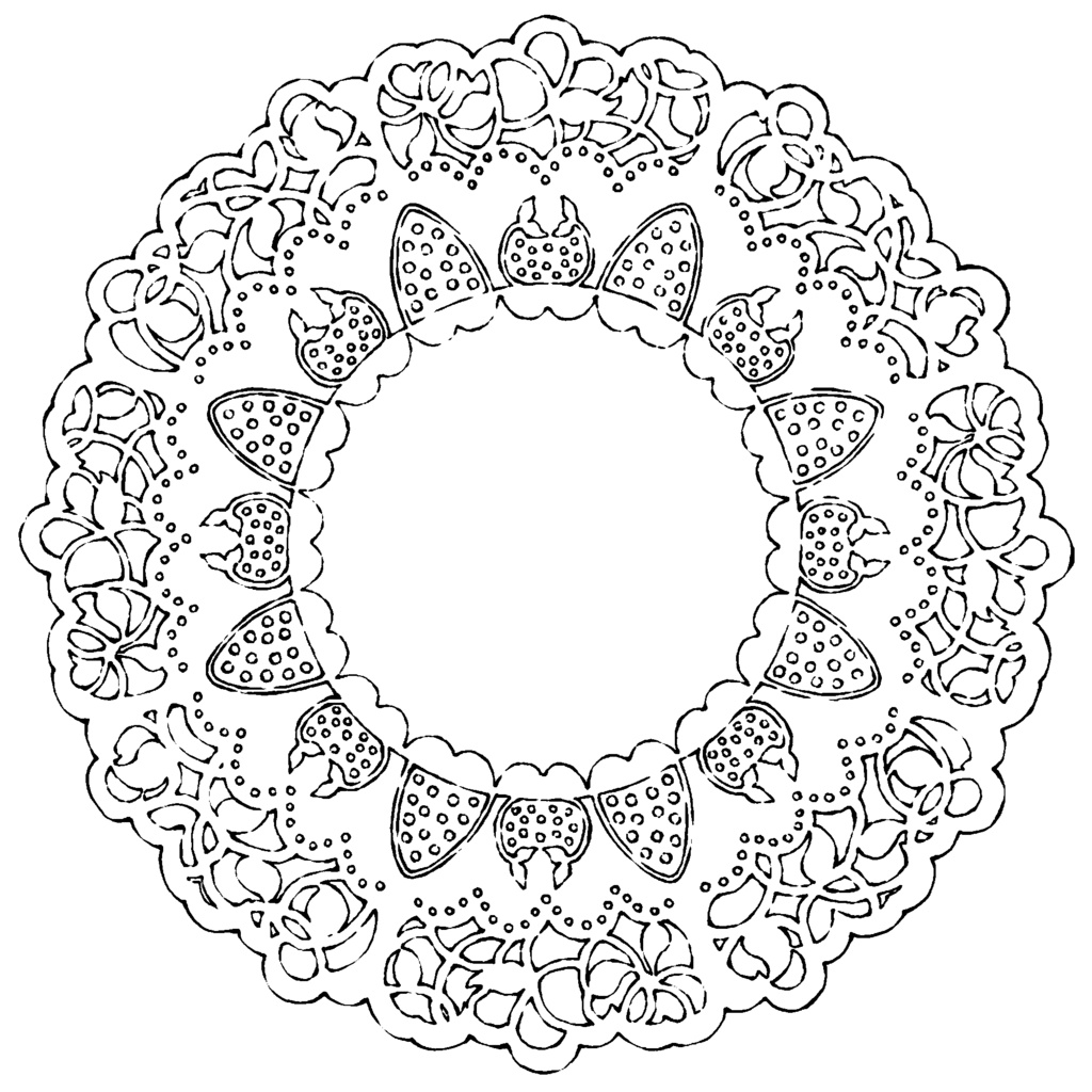 漫画用 円レース素材2 花 3種類と外枠