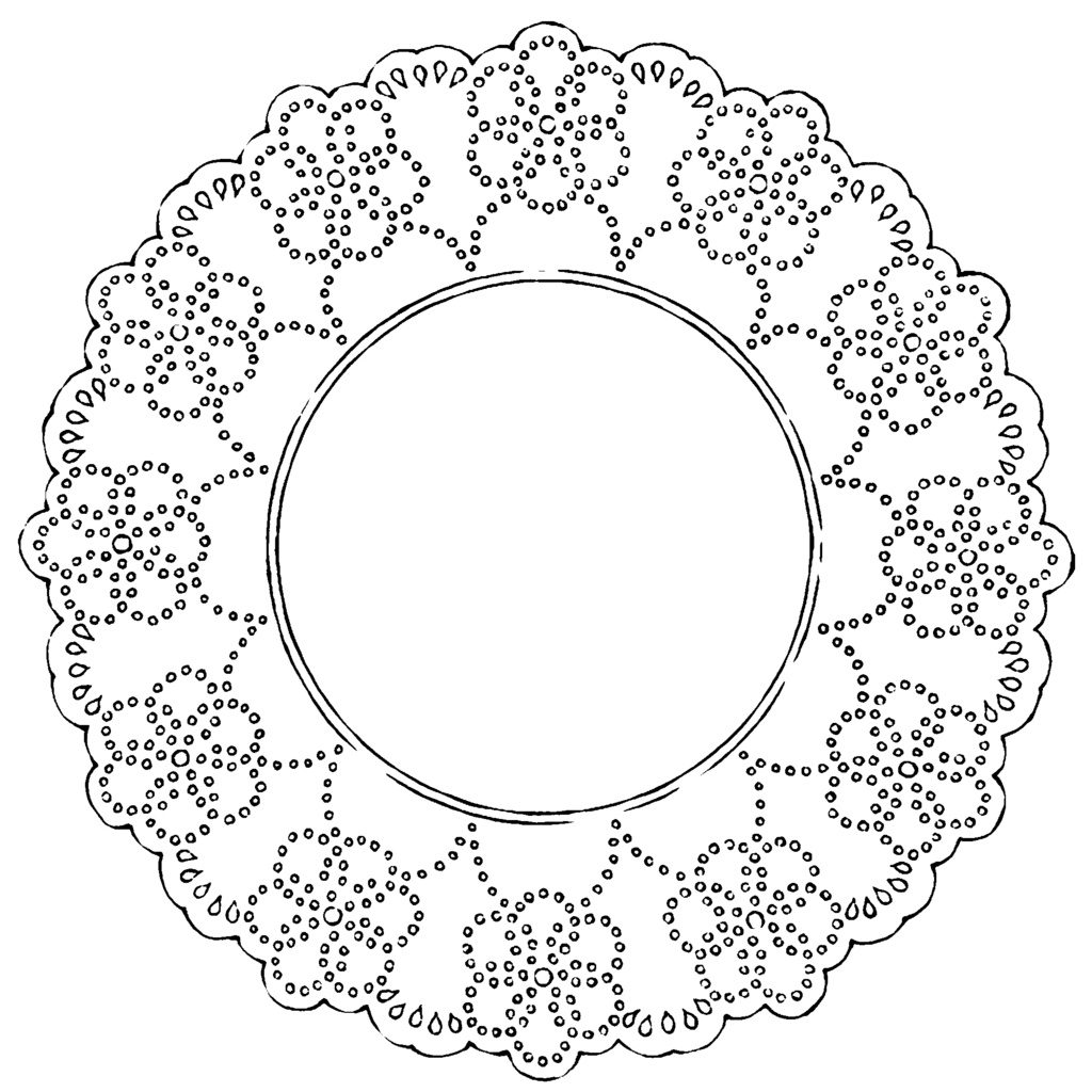 漫画用 円レース素材2 花 3種類と外枠