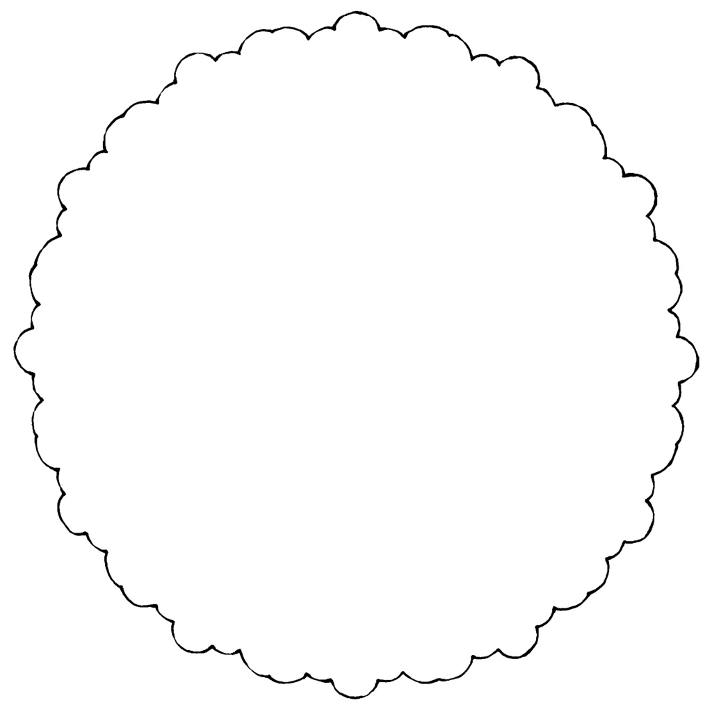 漫画用 円レース素材2 花 3種類と外枠