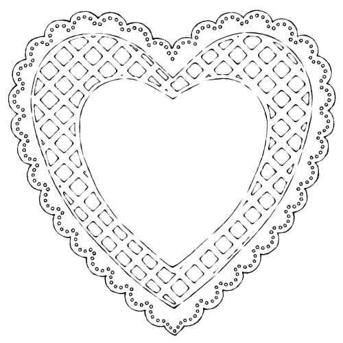 ハート型レース素材 5種類と外枠とオマケ