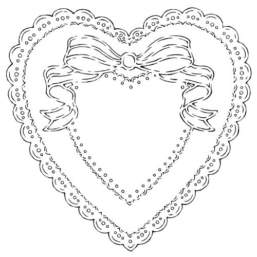 ハート型レース素材 5種類と外枠とオマケ