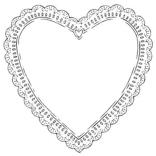 ハート型レース素材 5種類と外枠とオマケ