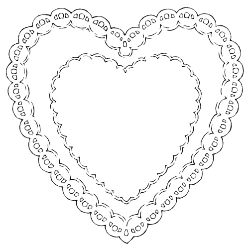 ハート型レース素材 5種類と外枠とオマケ