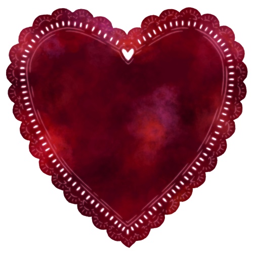 ハート型レース素材 5種類と外枠とオマケ