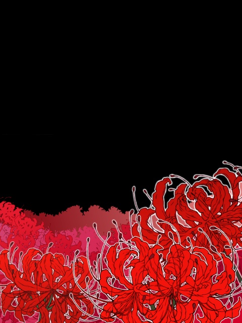 彼岸花畑 イラスト素材とオマケ