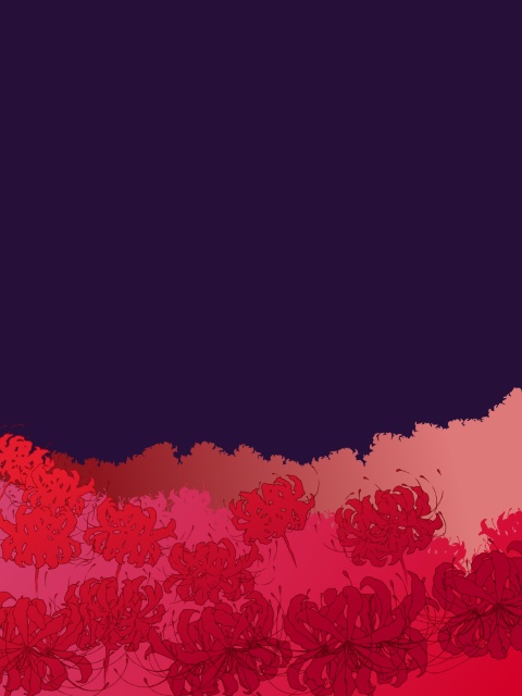 彼岸花畑 イラスト素材とオマケ