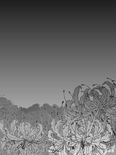 彼岸花畑 イラスト素材とオマケ