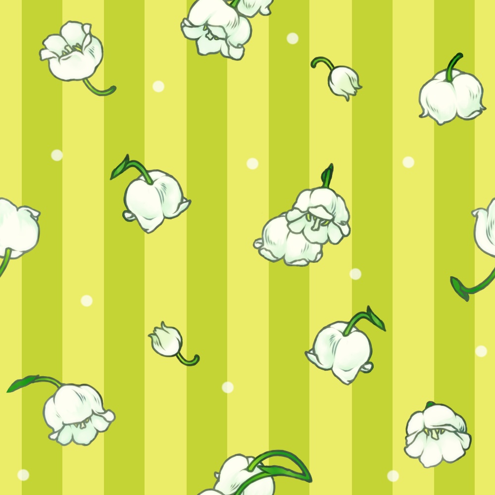 すずらんの花のパターン8枚(とオマケ)