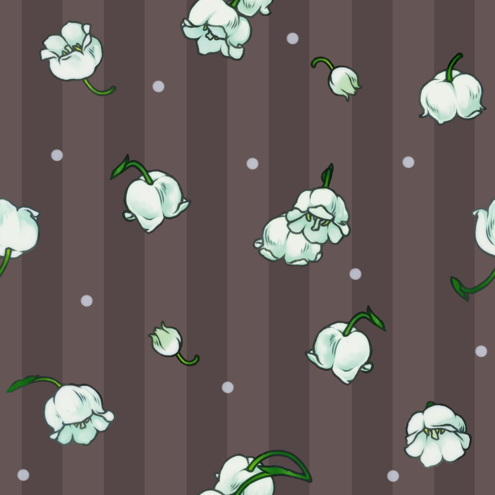 すずらんの花のパターン8枚(とオマケ)